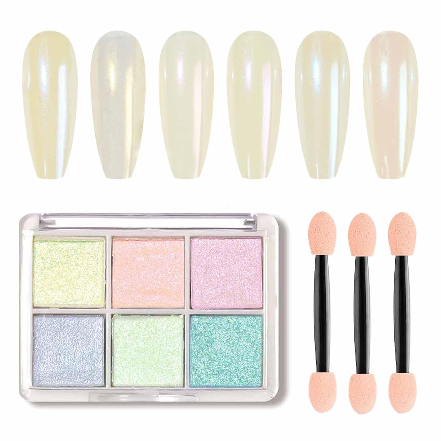 GZMAYUEN Chrom Pulver Für Nägel 6 Farbe Mirror Chrome Nail Powder Pigment Powder Nail Art