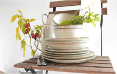 MÄSER 931512 Nottingham Vintage Series Service de table pour 4 personnes, service combiné de 20 pièces avec formes rondes irrégulières au look rétro, carrelage, beige