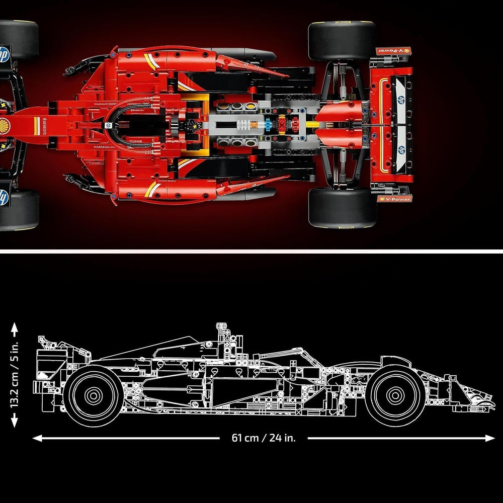 LEGO Technic Ferrari SF-24 F1 Race Car - Mașină model pentru adulți - Set Formula 1 de colecție - Motor V6, cutie de viteze, direcție și DRS la scara 1:8 - Cadou pentru fanii sporturilor cu motor și ai mașinilor de curse 42207 Seturi de constructie Besuche den LEGO-Store
