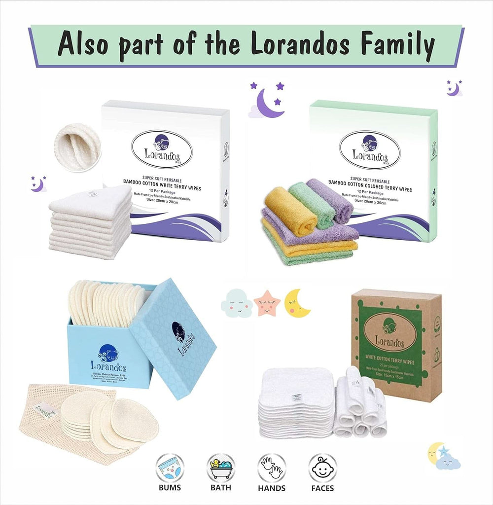 Lingettes réutilisables pour enfants 100% coton éponge (Lot de 25 - 15X15Cm - blanc) non parfumées, lavables, ultra douces et super absorbantes Mère et Enfant Naty Shop