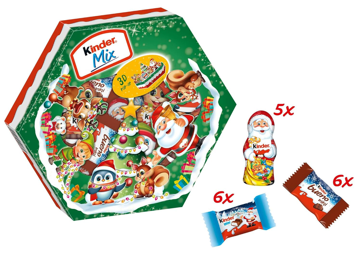 Assiette de Noël Kinder Mix - délicieuses spécialités chocolatées de la gamme Kinder - 143g