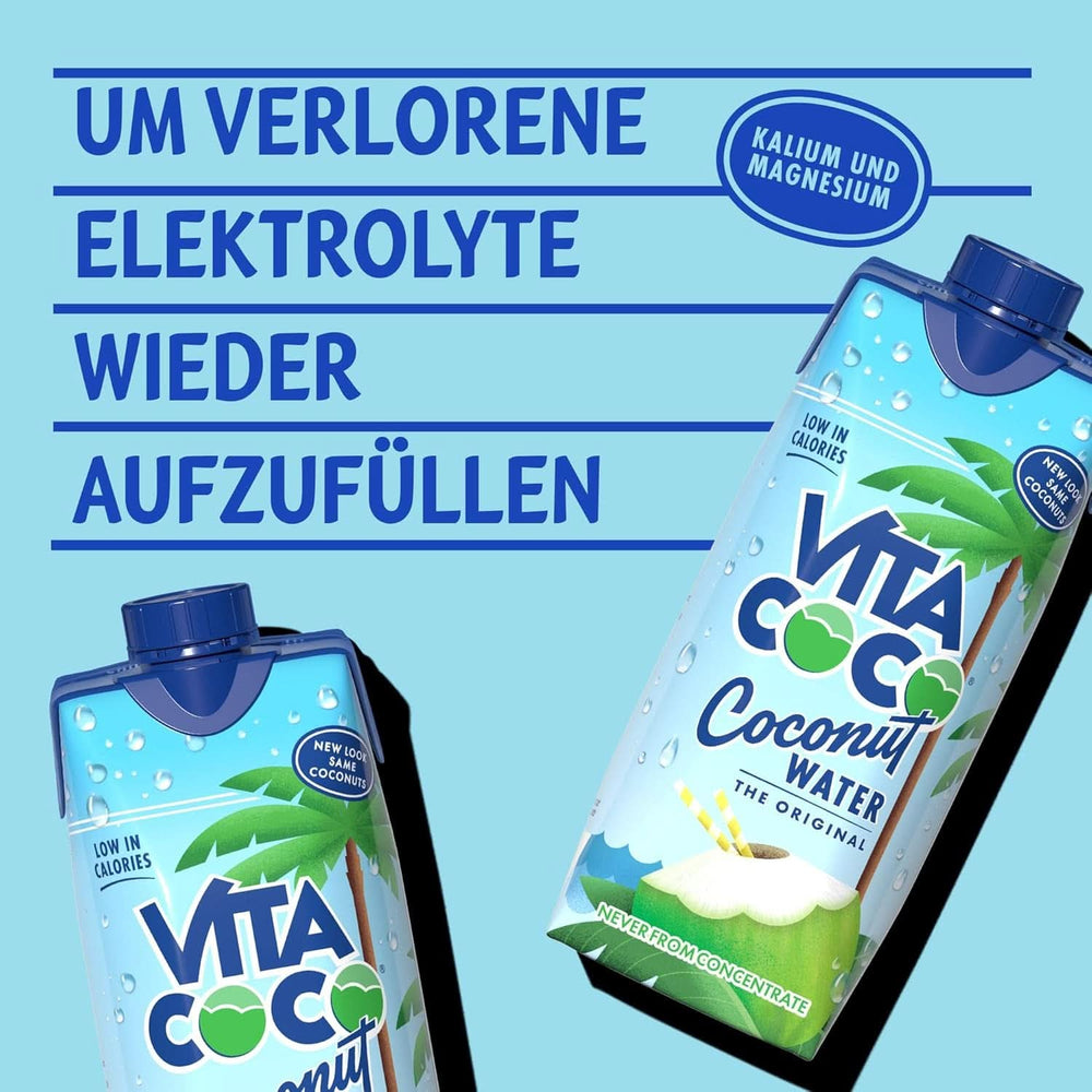 Vita Coco Eau de Coco Pure 12 X 330 ml, hydratant naturel aux électrolytes, sans gluten, riche en vitamine C et potassium Boissons sans alcool Naty Shop