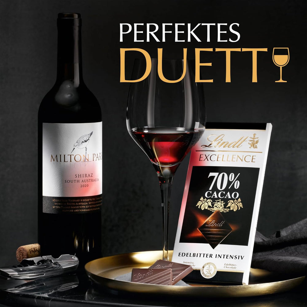 Chocolat Lindt | Bar EXCELLENCE 70% | 100g | Chocolat noir intense et corsé | Barre de chocolat végétalienne