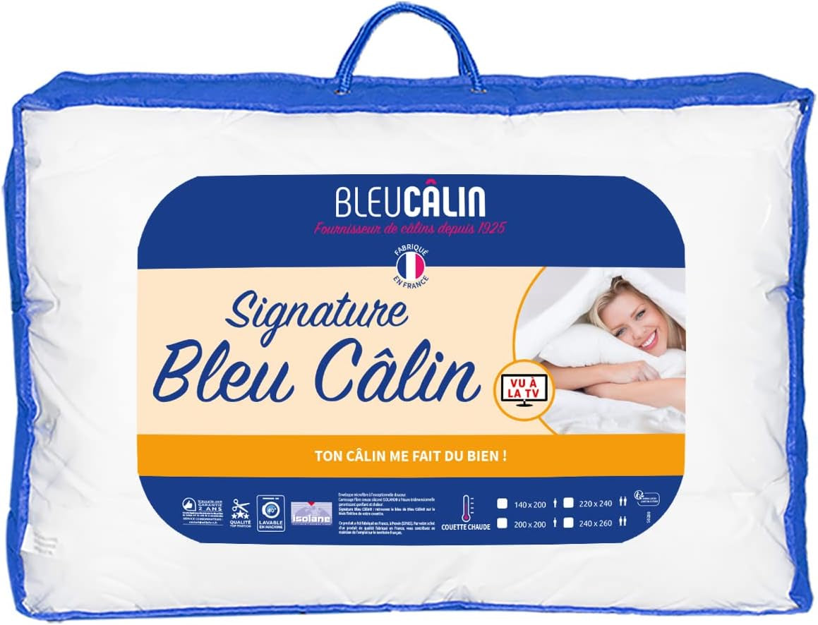 Bleu Câlin Couette chaude 1 personne "Gamme Signature", douce, housse en microfibre, 140 X 200 cm Couettes et couettes Naty Shop