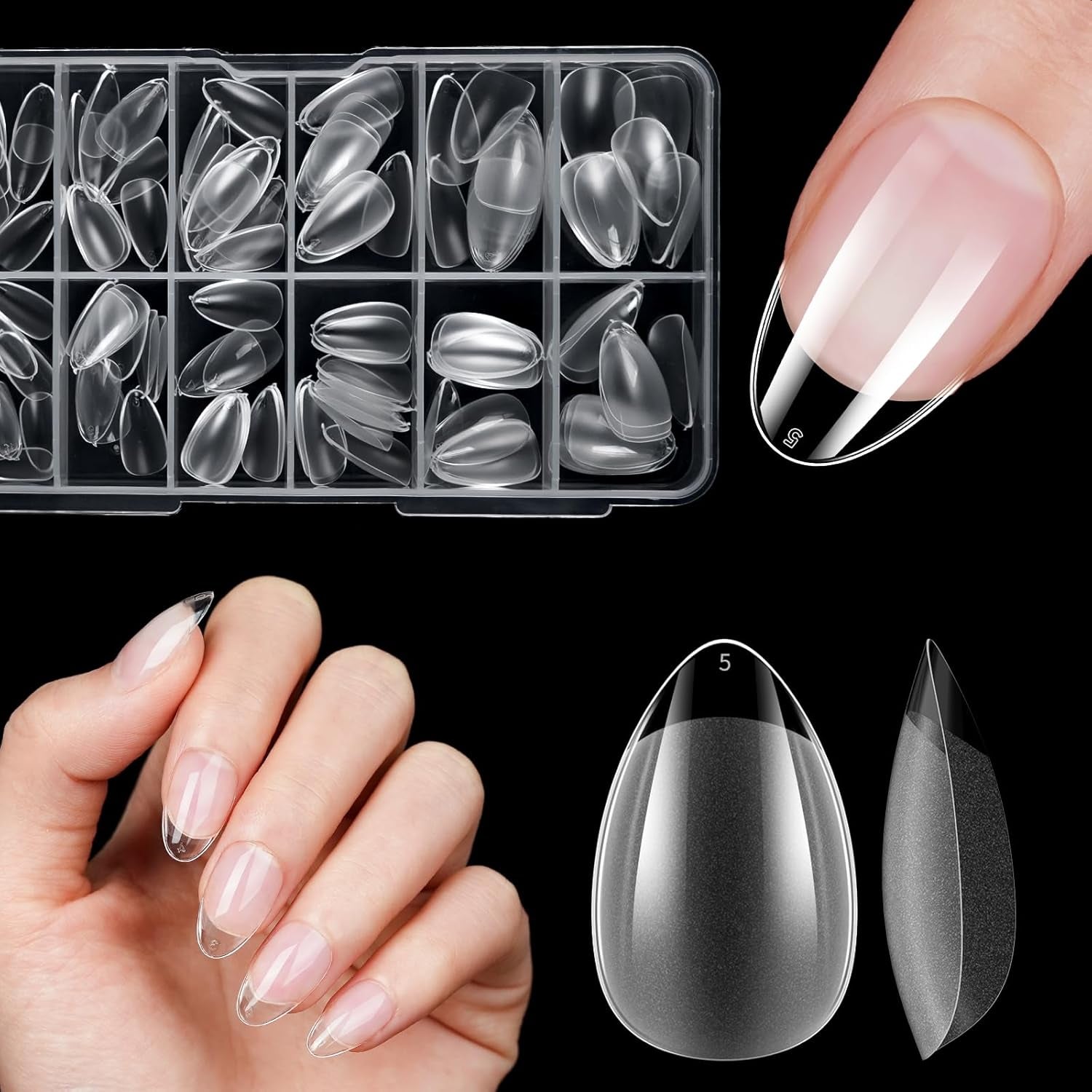 Faux ongles courts ballerine, 120 pièces, colle sur 12 tailles, ongles artificiels courts, Gel souple, couverture complète, pointes pour ongles courts en Gel S