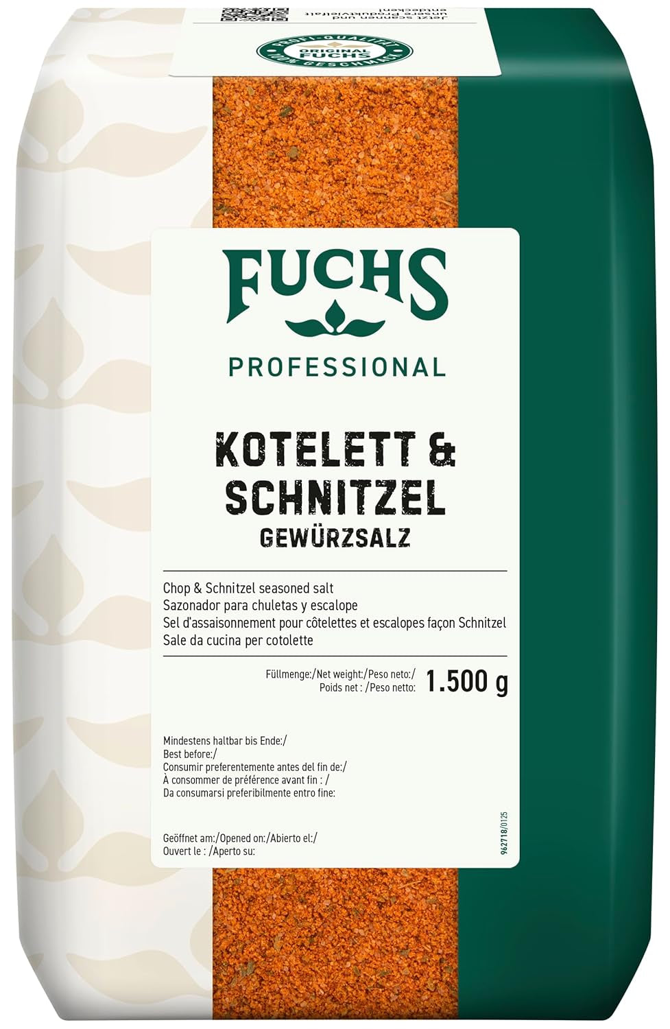 - Kotelett et Schnitzel Gewürzsalz | Grill-Würzmischung für Kurzgebratenes | Qualité professionnelle pour grossistes | Sac recyclable de 1,5 kg