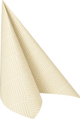 Papstar, 50 serviettes "Collection ROYAL" pli 1/4 40 Cm X 40 Cm champagne "Élégance", #86497