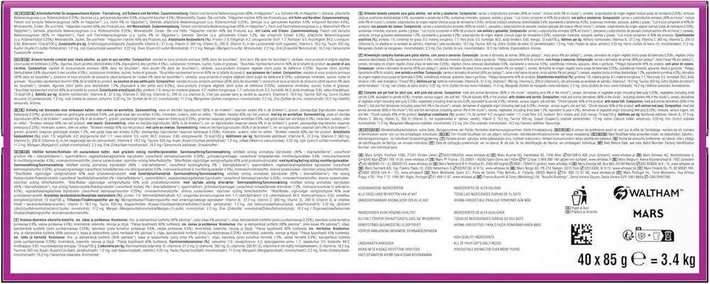 WHISKAS Hrană umedă aromatică pentru pisici în sos 40 x 85g Selecție de pește