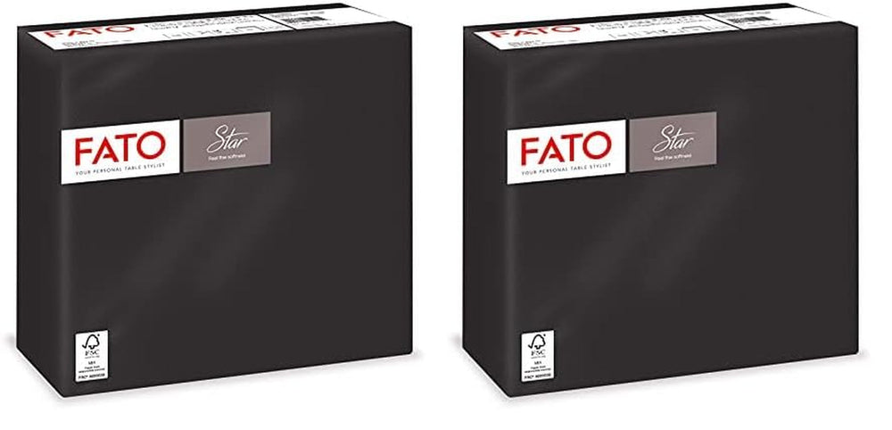 - Mouchoirs en papier jetables douceur et douceur, paquet de 40 mouchoirs taille 38 x 38 pliés en 4, 2 épaisseurs de couleur noire, papier 100 % pure cellulose certifié Fsc (paquet de 2)