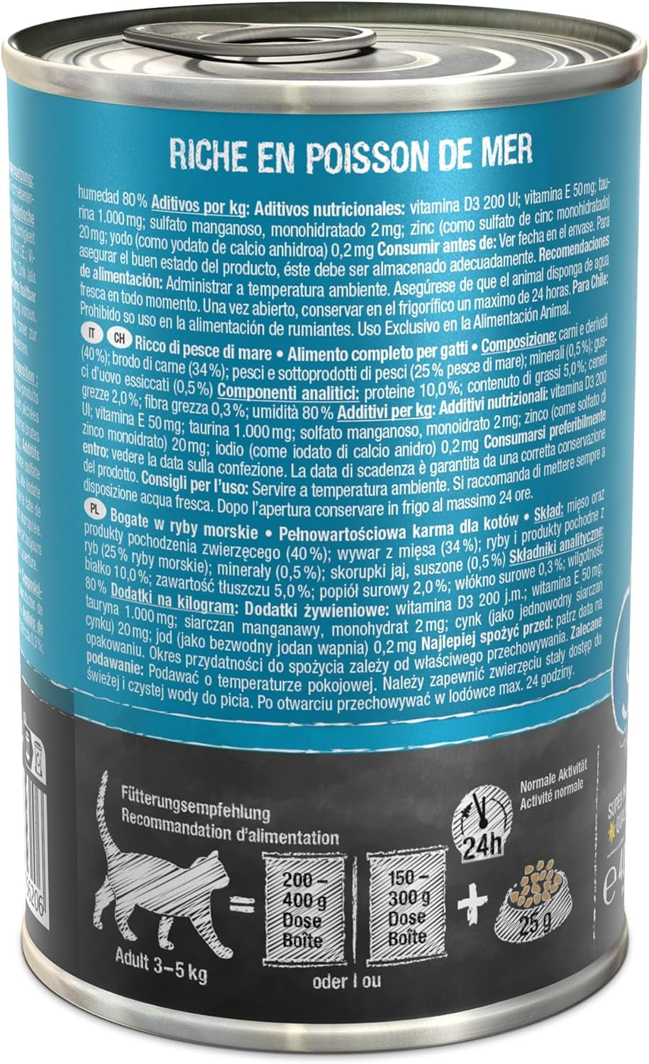 LEONARDO Hrană umedă [6x400g Fructe de mare] | Hrană umedă fără cereale pentru pisici | Hrană umedă completă la conservă