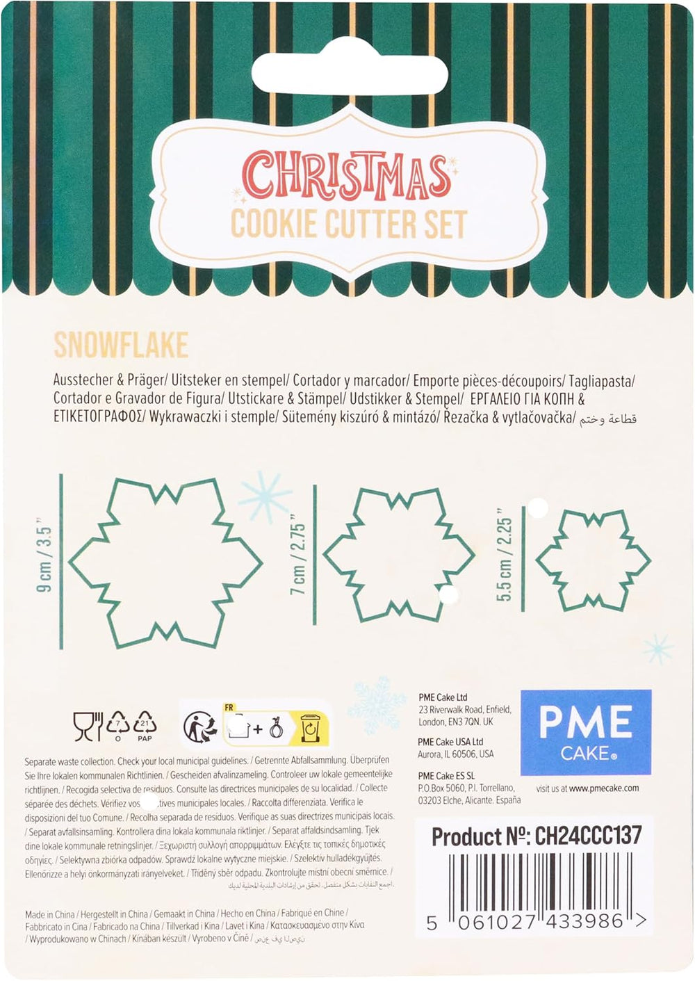 Lot de 3 emporte-pièces de Noël - Flocons de neige