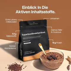 Protein Works | Mic dejun cu superalimente - Inovație GOLD, Cereale premiate, Muesli proteic, Bogat în nutrienți cu cereale, semințe și ovăz, Bogat în fibre, Măr și scorțișoară, 10 porții, 600g