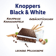 Noir et Blanc – 2 x 200g (2 x 8 pièces) – Tranches de gaufrettes fourrées de gaufrettes au cacao noir, morceaux de pâte noire, lait et crème de nougat
