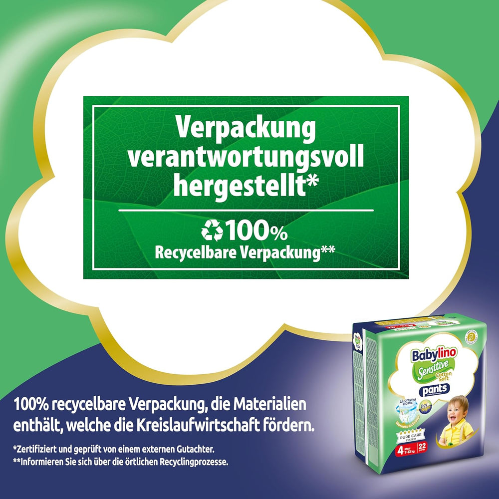 Couches Sensitive Cotton Soft, taille 4, Pantalon Maxi (7-13 kg), 22 pièces