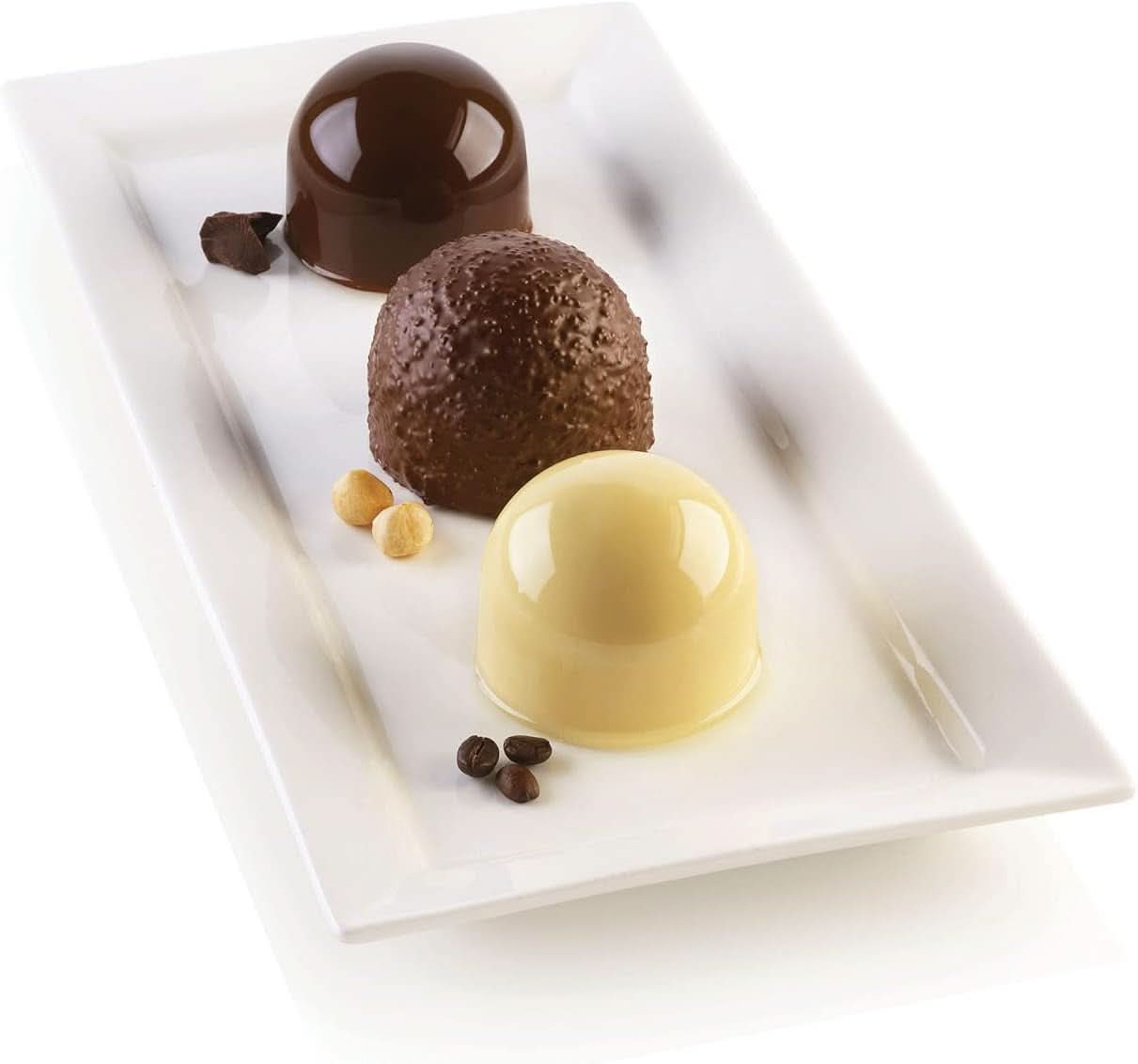 Silikomart, Moule pour Gâteaux Tartufo en Silicone, 8 Ports Uniques, Ø 62 H 52 mm Cuisine Naty Shop Puff