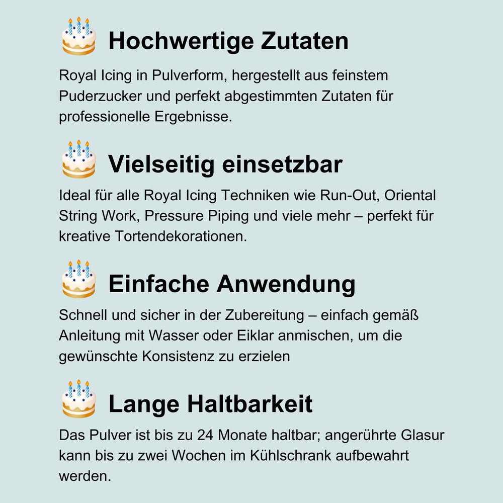 Cake Company Royal Icing 1 paquet (1 x 1000g) I Mélange sec pour décoration de gâteaux de la meilleure qualité I Pour le glaçage et les ridules I Sans gluten I Parfait pour les gâteaux et les cupcakes Pâte à sucre Naty Shop