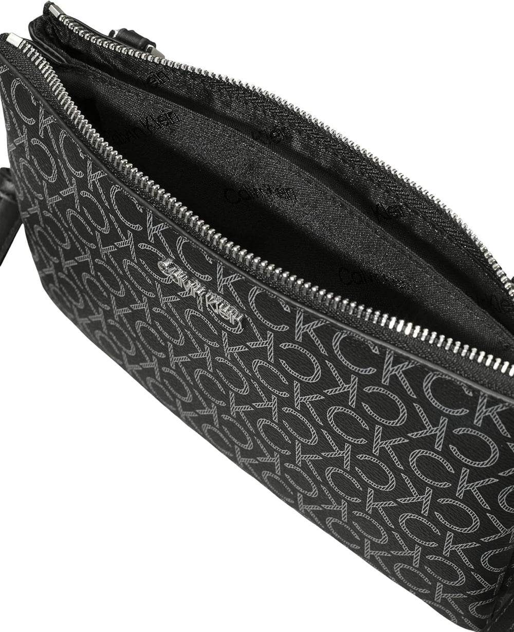 Calvin Klein Sac bandoulière femme Ck Must Klein, Noir (Black Mono), taille naturelle Sacs femme Naty Shop