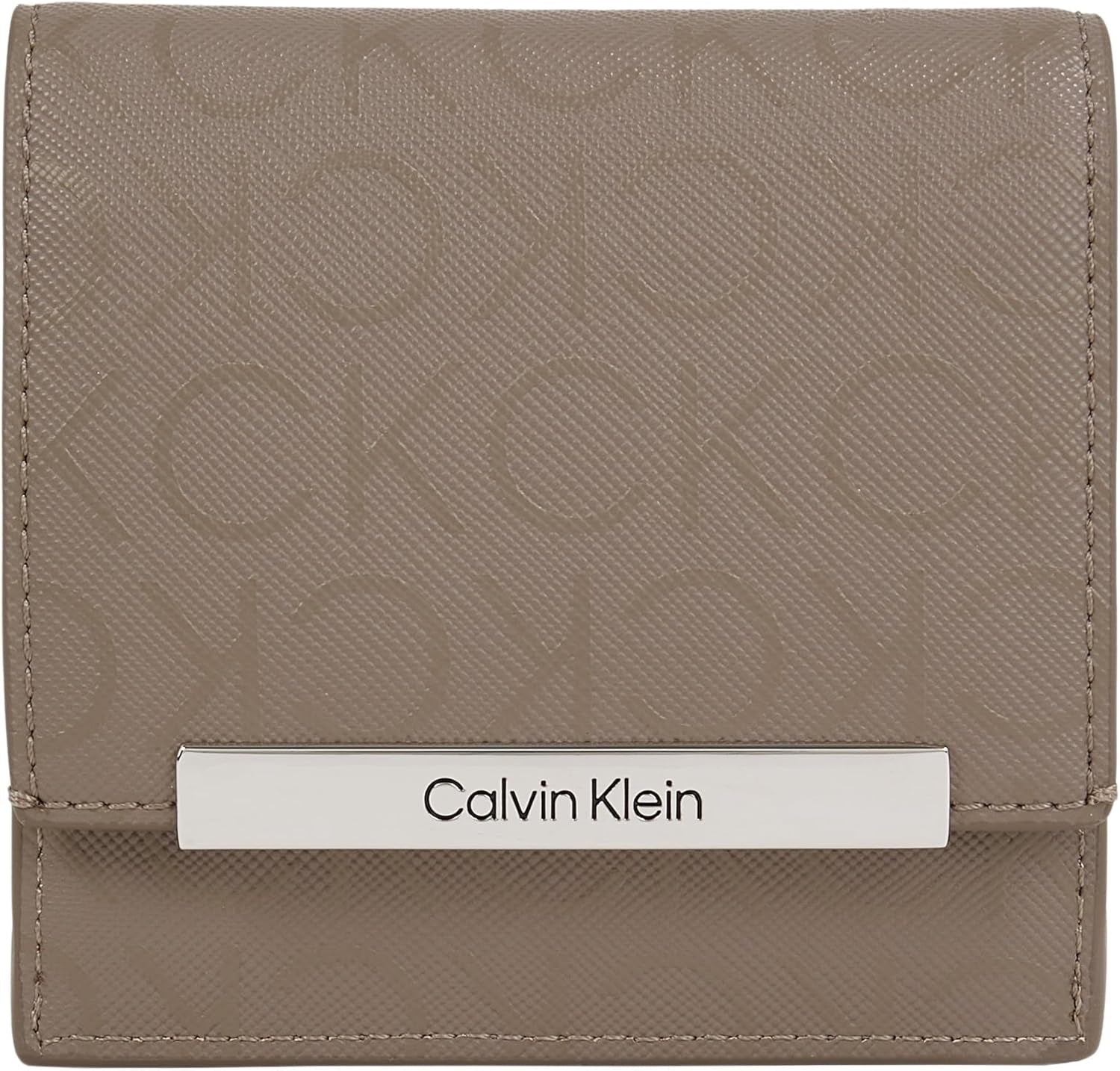 Calvin Klein K60k612443 Femme Portefeuille Femme Naty Shop Marron (Cinder Monogram Pu) Os