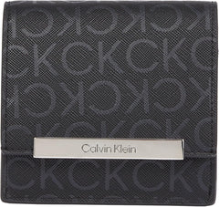 Calvin Klein K60k612443 Femme Portefeuille Femme Naty Shop Noir (Black Monogram Pu) Bone