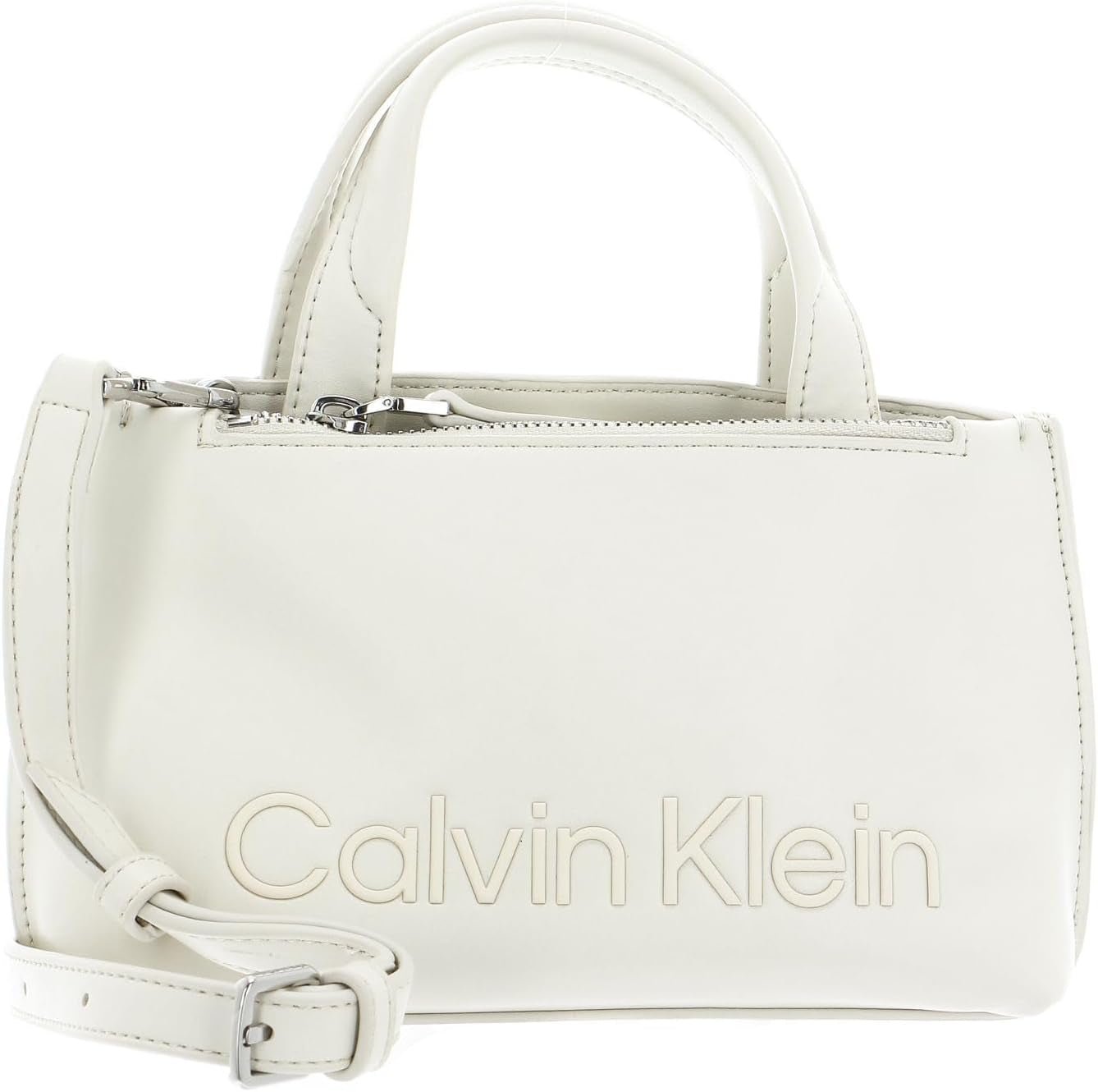 Calvin Klein Ladies Ck Set Mini Tote K60k610167 Sac fourre-tout Femme Sacs Naty Shop Blanc (Dark Ecru)