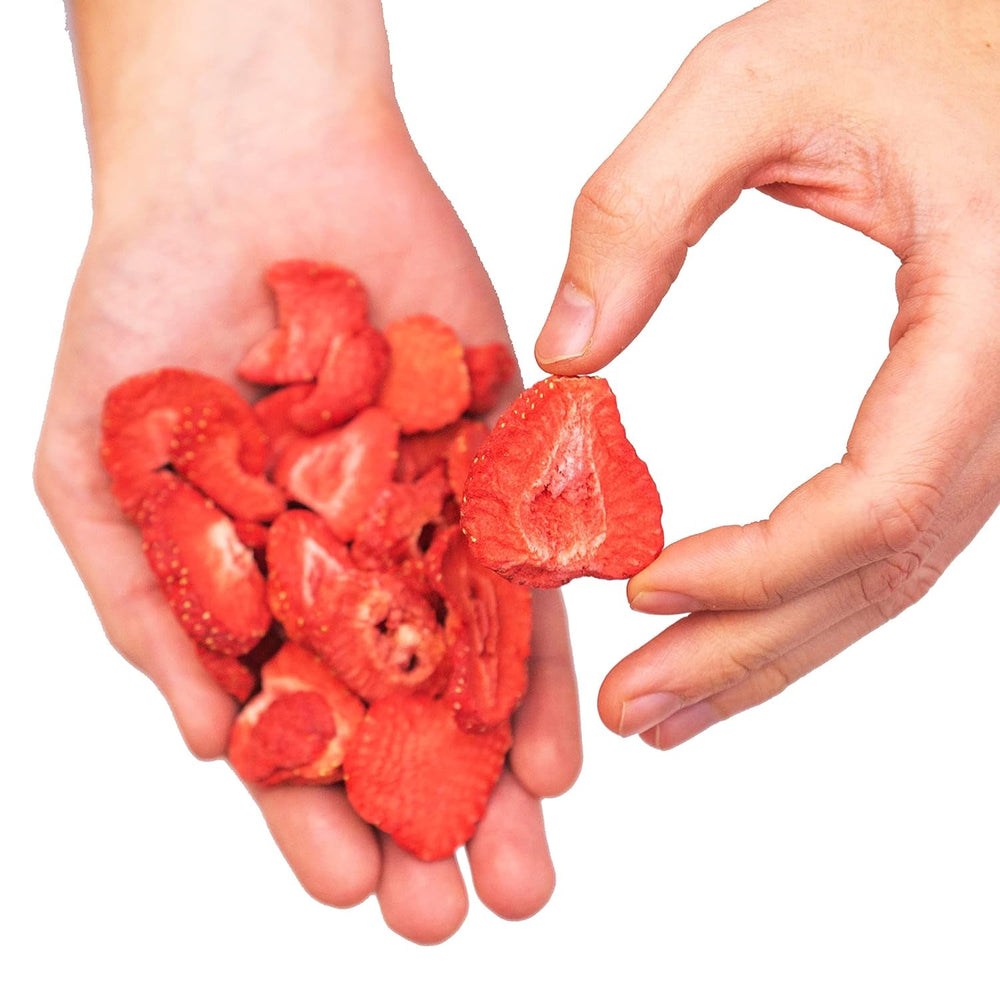 Fraises lyophilisées, 100g de fruits lyophilisés en tranches, non sucrés, chips de fraises fruitées, fraises séchées Produits déshydratés Naty Shop
