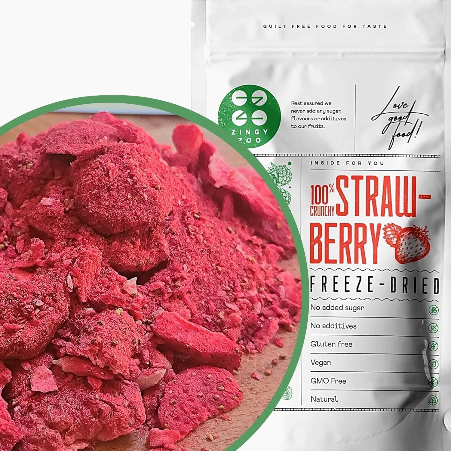 Fraises lyophilisées | Fruits lyophilisés Lyophilisés | Fruits secs sans sucre Fruits secs | Fraises séchées Lyophilisées | Fruits lyophilisés (90g) Produits déshydratés Naty Shop Fraises hachées 300G