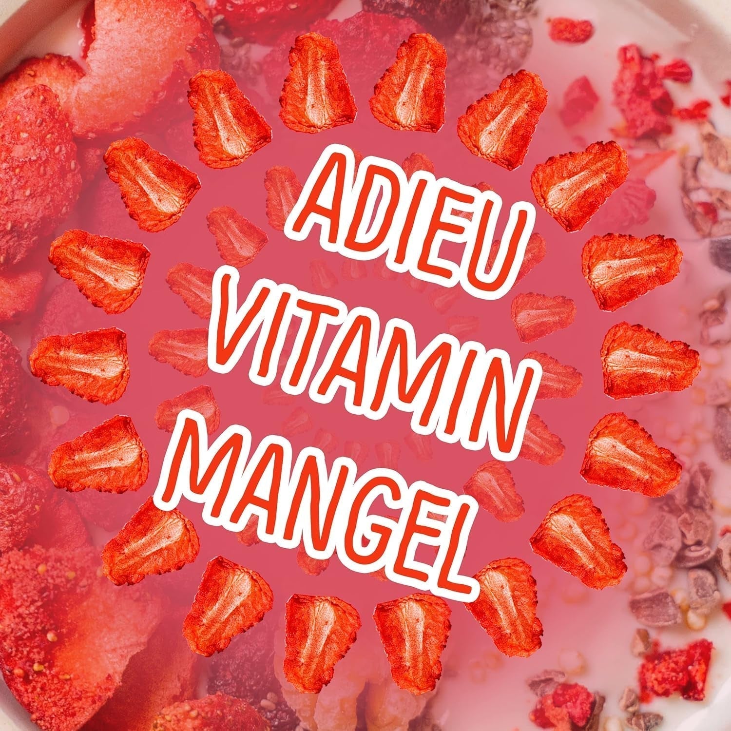 Fraises lyophilisées bio : 70g de fraises séchées pour smoothie bowls, muesli, porridge toppings - Baies lyophilisées sans sucre ajouté - Fraises lyophilisées - Fruits NutriPur Produits déshydratés Naty Shop