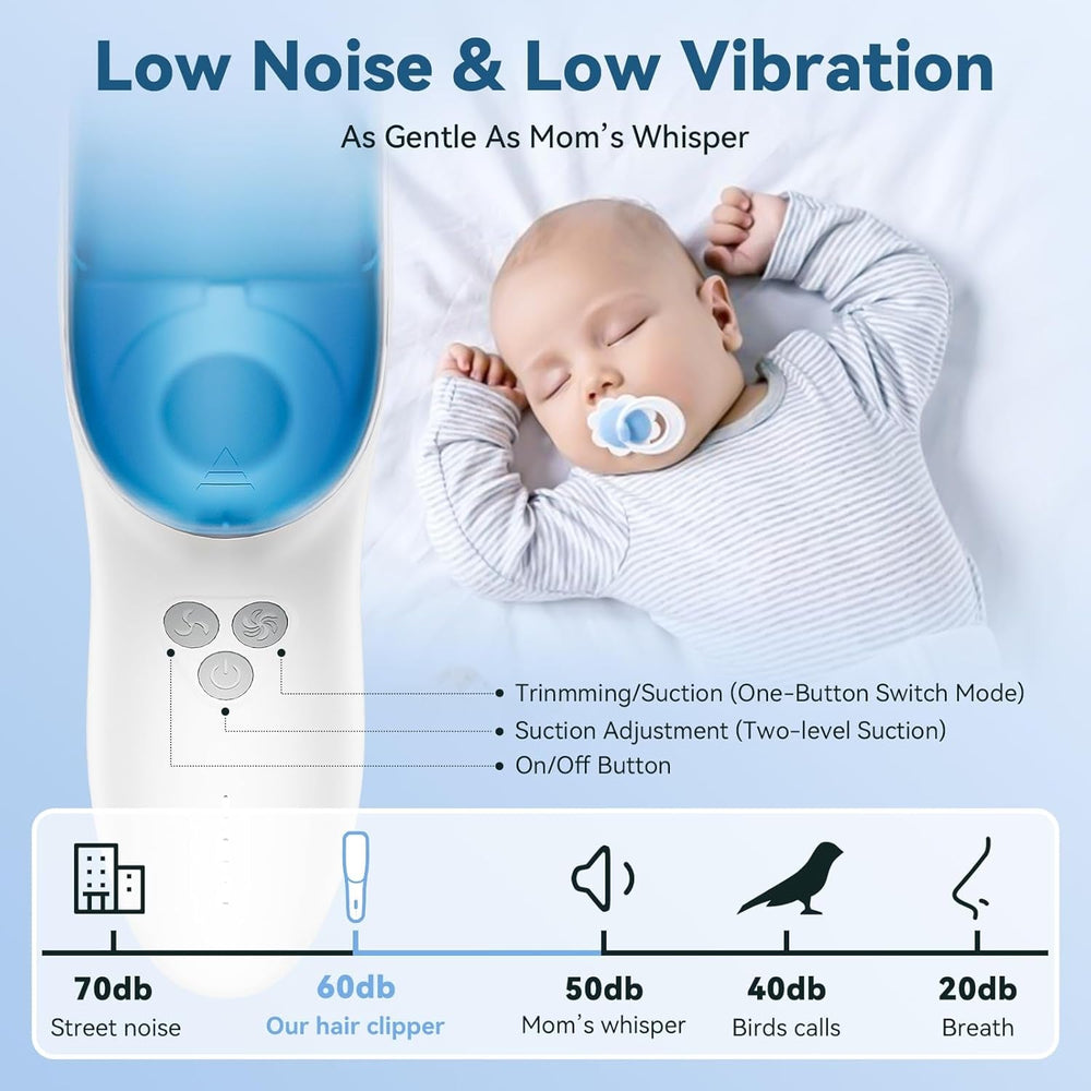 CARER SPARK Tondeuse à cheveux pour enfants, tondeuse à cheveux silencieuse à adsorption sous vide pour enfants IPX7 rechargeable avec 2 peignes de guidage, tondeuse professionnelle sûre pour enfants - Bain et soins de la peau Naty Shop