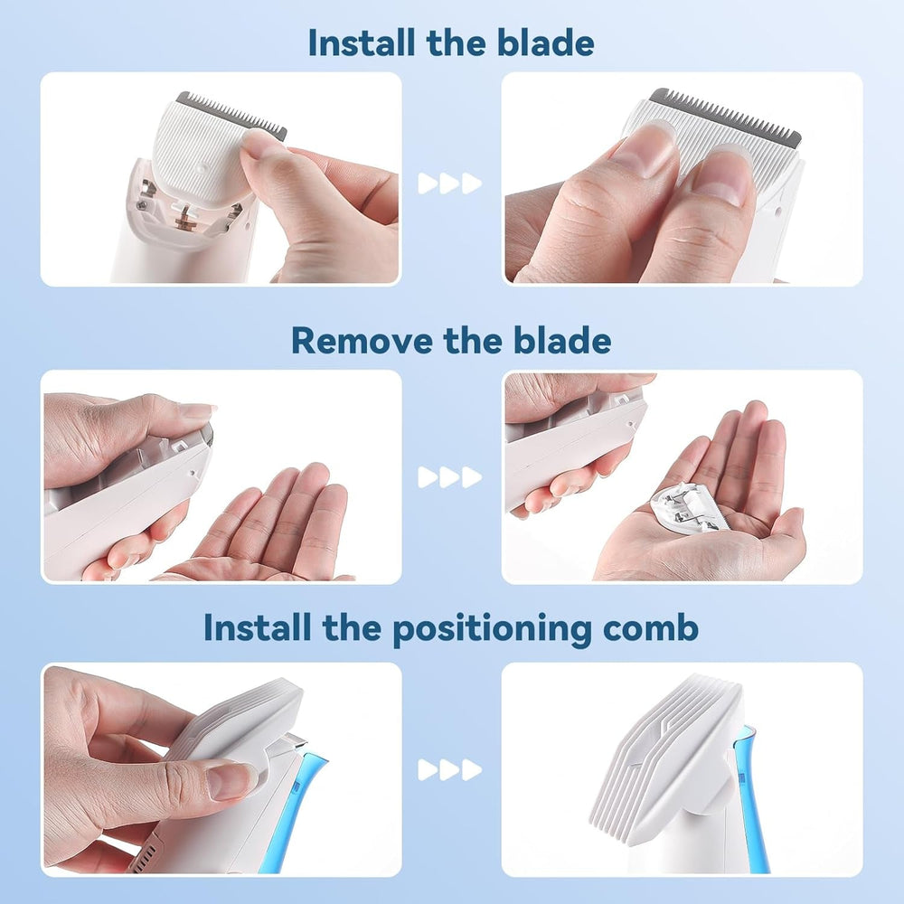 CARER SPARK Tondeuse à cheveux pour enfants, tondeuse à cheveux silencieuse à adsorption sous vide pour enfants IPX7 rechargeable avec 2 peignes de guidage, tondeuse professionnelle sûre pour enfants - Bain et soins de la peau Naty Shop