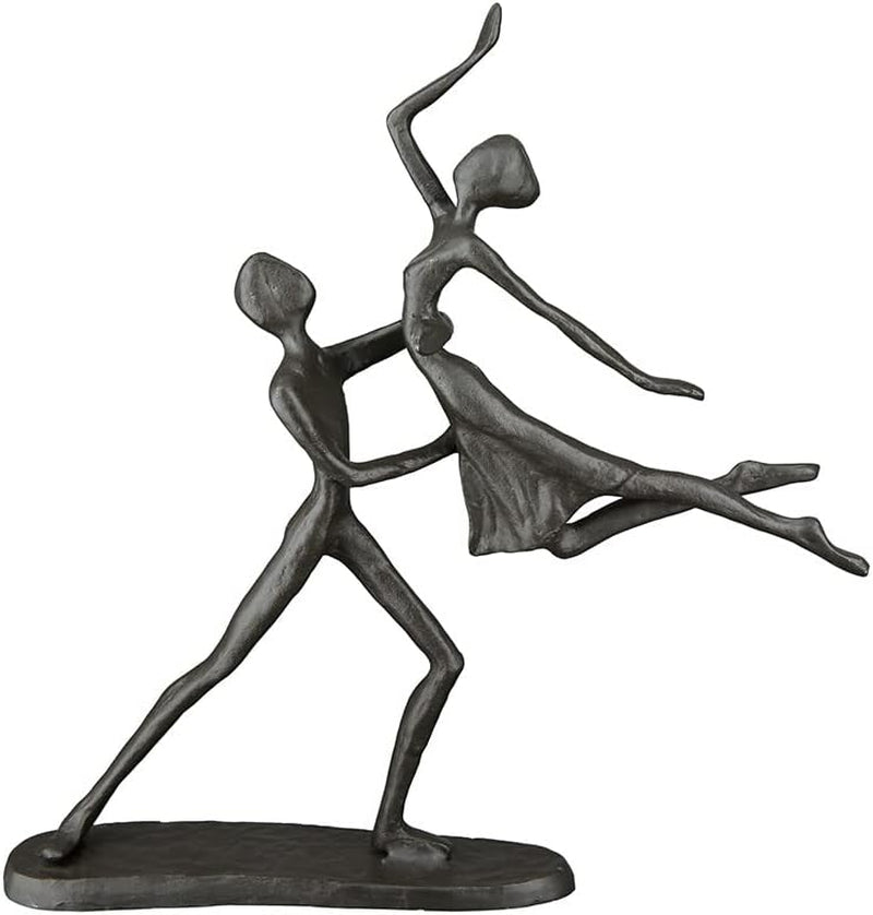 Casablanca Déco Sculpture Figure Statue couple dansant - Fer Couleur : marron Hauteur 17,5 cm Largeur 20 cm Motif couple - décoration, art, cadeau, salon Statuettes et sculptures Naty Shop Marron Hauteur 17,5 cm