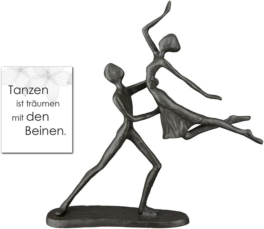 Casablanca Déco Sculpture Figure Statue couple dansant - Fer Couleur : marron Hauteur 17,5 cm Largeur 20 cm Motif couple - décoration, art, cadeau, salon Statuettes et sculptures Naty Shop