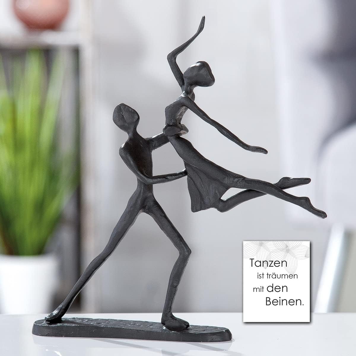 Casablanca Déco Sculpture Figure Statue couple dansant - Fer Couleur : marron Hauteur 17,5 cm Largeur 20 cm Motif couple - décoration, art, cadeau, salon Statuettes et sculptures Naty Shop
