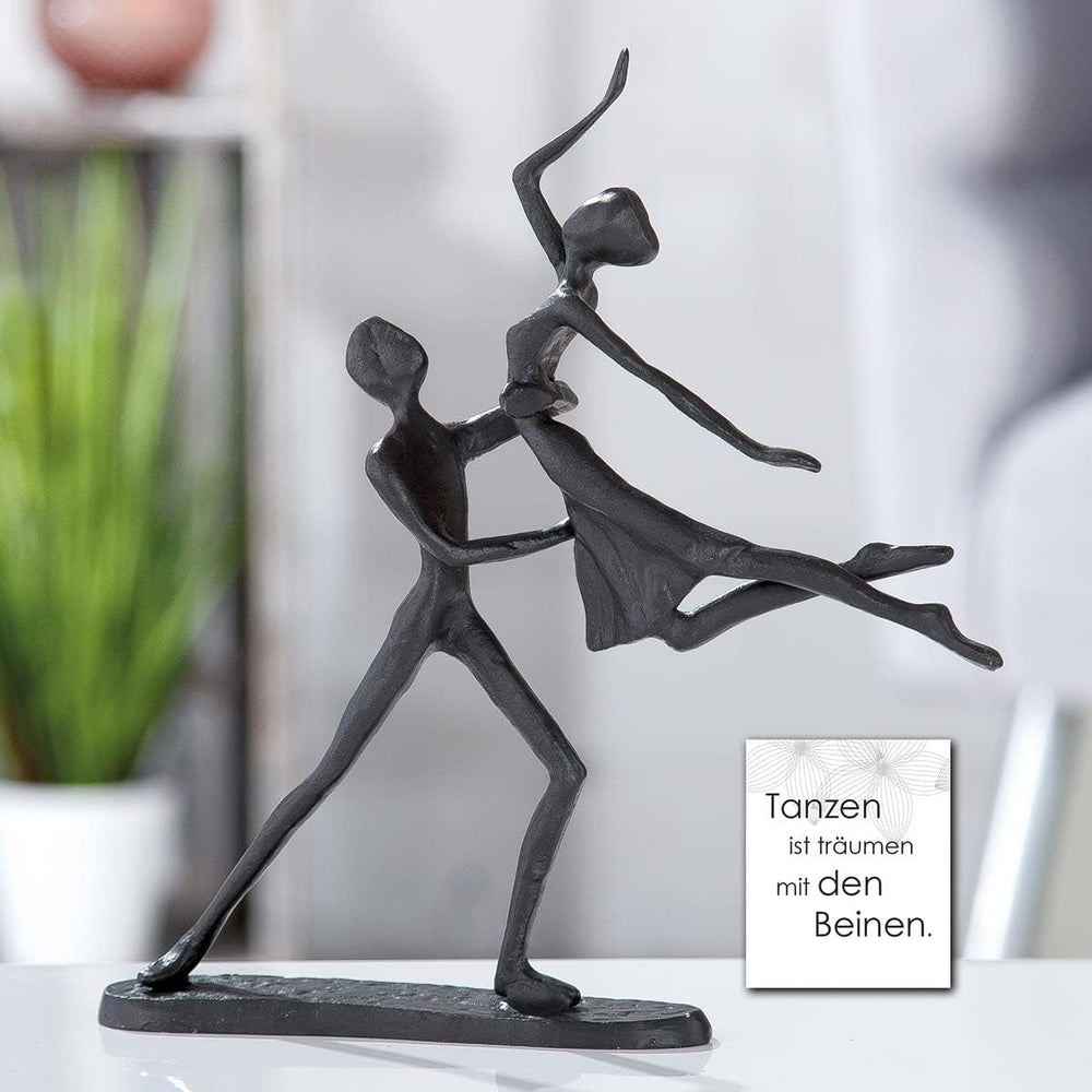 Casablanca Déco Sculpture Figure Statue couple dansant - Fer Couleur : marron Hauteur 17,5 cm Largeur 20 cm Motif couple - décoration, art, cadeau, salon Statuettes et sculptures Naty Shop