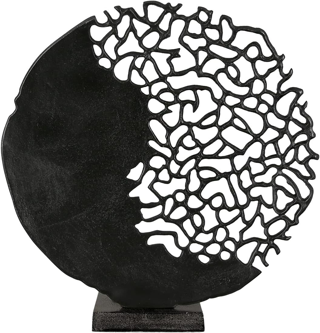 Casablanca design moderne GILDE sculpture Osaka noir H : 44 cm L : 41 cm P : 10 cm 43491 Statuettes et sculptures Naty Shop Noir Hauteur 44 cm