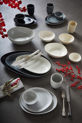 CreaTable, 22139, série PIETRA, service de table 4 pièces pour 4 personnes, service d'assiettes en porcelaine, passe au lave-vaisselle et au micro-ondes, fabriqué en Europe