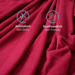 Couverture douillette Komfortec 150X200 Cm, couverture polaire moelleuse certifiée Oeko-Tex, couverture sherpa chaude pour le canapé, couverture épaisse pour le canapé, bordeaux Lits et couvertures Besuche den Komfortec-Store