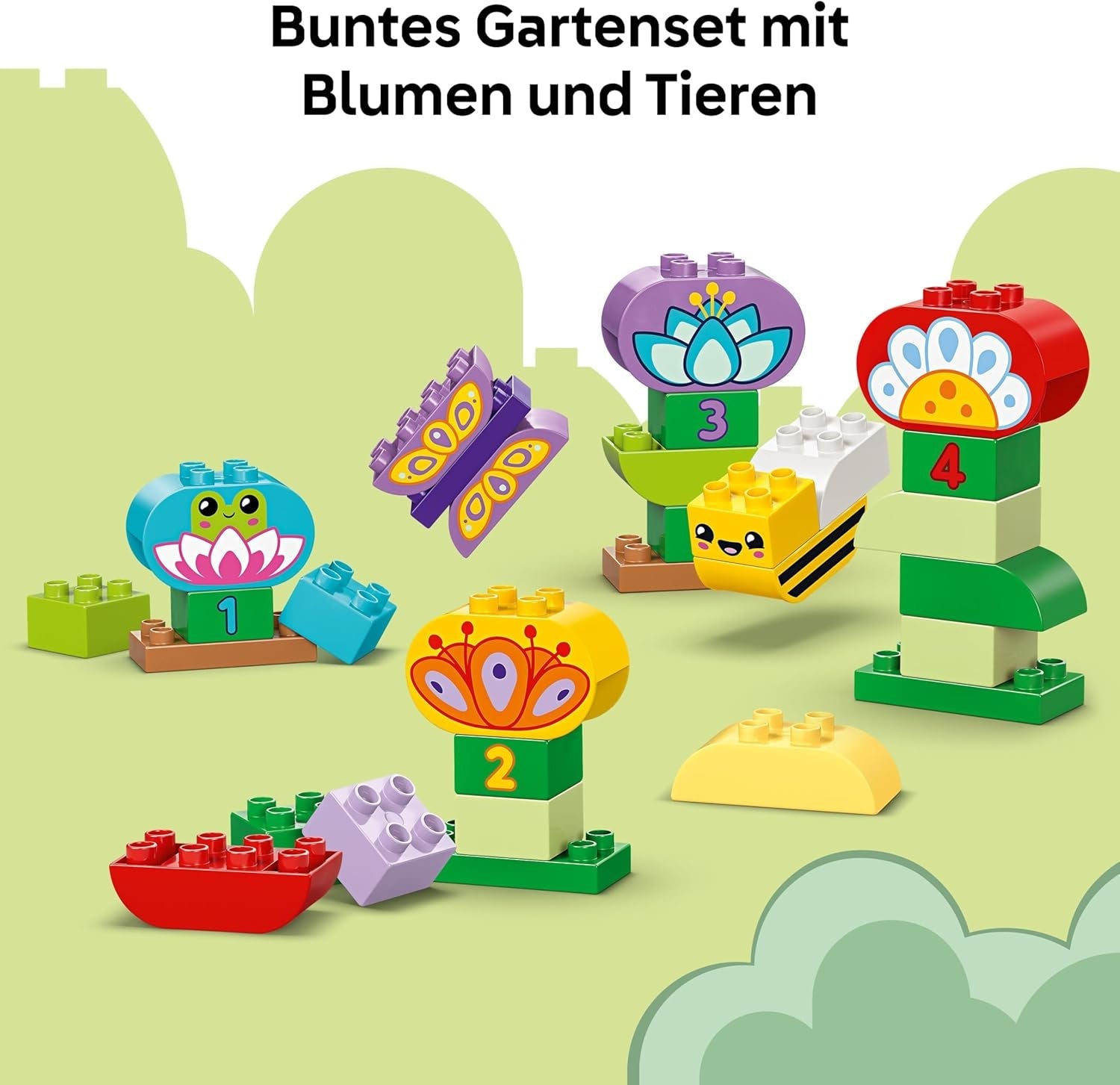 LEGO DUPLO Town Kreativer Blumengarten - Motorikspielzeug für Kinder ab 2 Jahren - Montessori Spielzeug - Lernspielzeug für Vorschulkinder - Garten Spiel für Kleinkinder - Geschenkidee 10444
