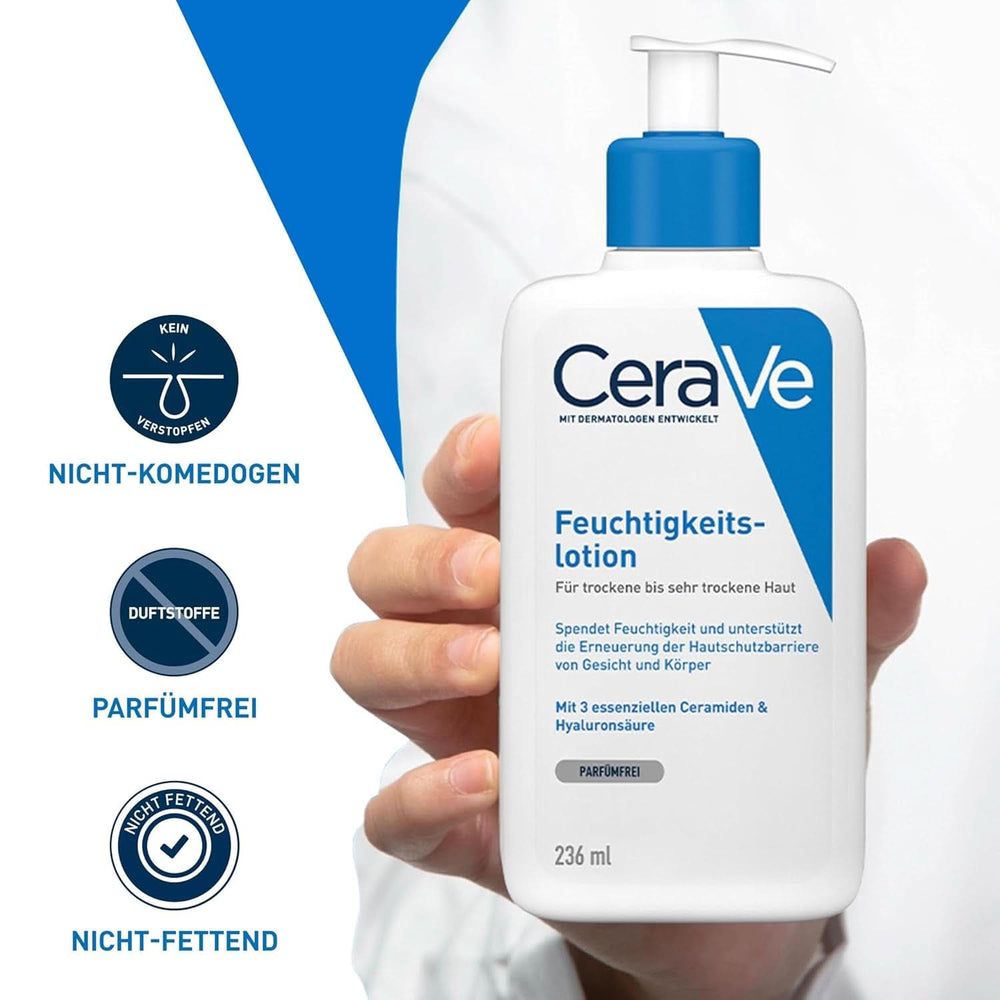 Lotion corporelle Cerave avec pompe doseuse, adaptée à la dermatite atopique et aux peaux sèches ou très sèches, 236 ml Cosmétiques et Beauté Naty Shop