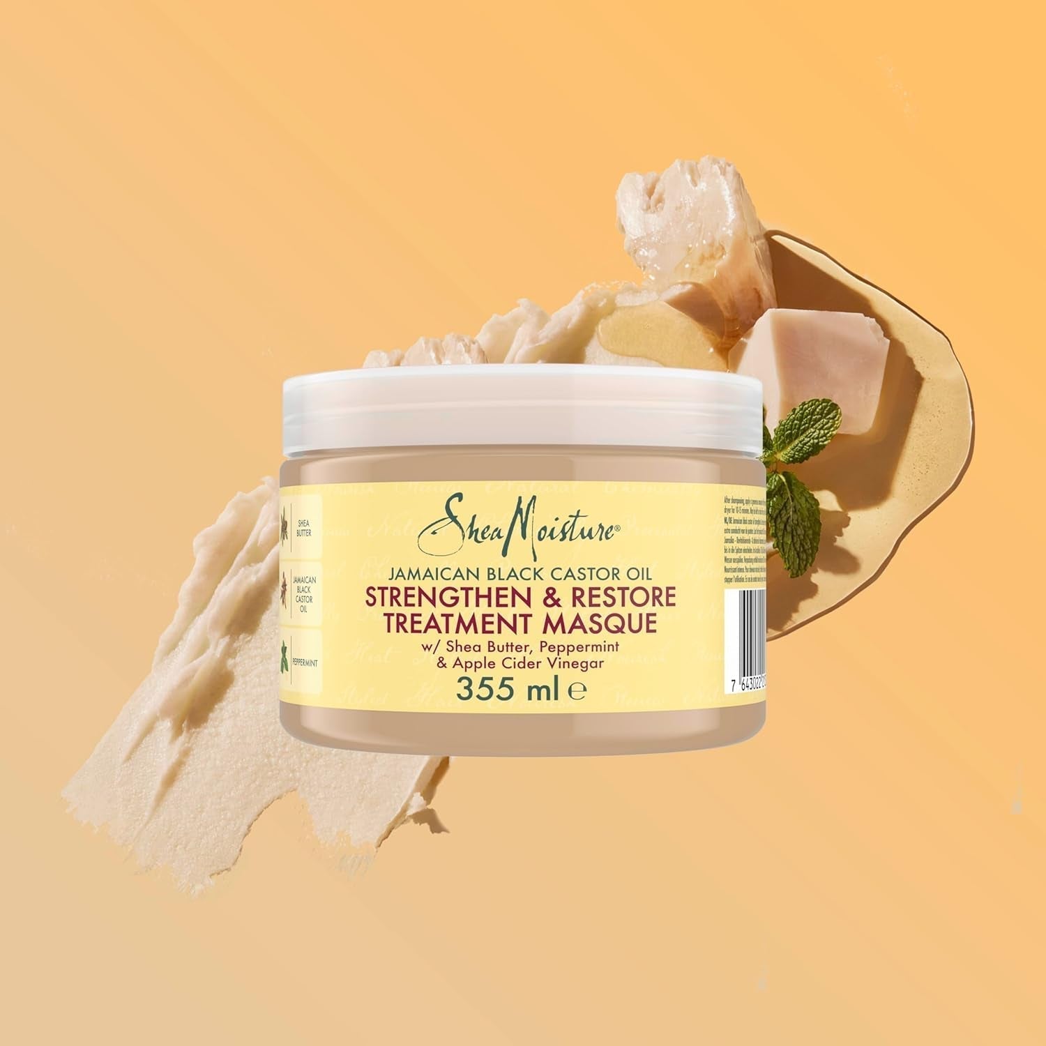 SheaMoisture Masque capillaire à l'huile de ricin noire jamaïcaine sans silicone et sans sulfate Masque de traitement capillaire fortifiant et restauré pour cheveux naturels, traités chimiquement ou coiffés à la chaleur 355 ml Naty Shop Masque capillaire