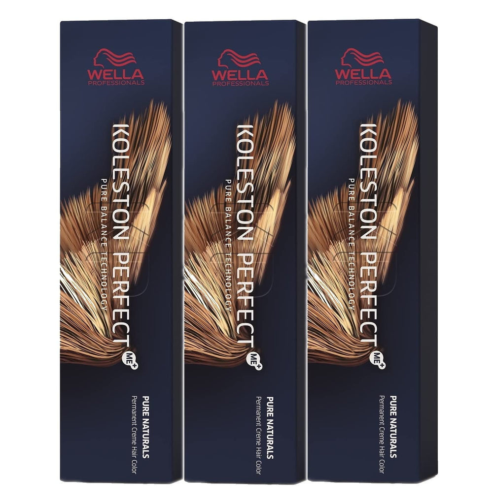 Lot de 3 Wella Koleston Perfect ME+ 7/03 Blond Moyen Doré Naturel 60 ml Naty Shop Teinture Capillaire Titre par Défaut