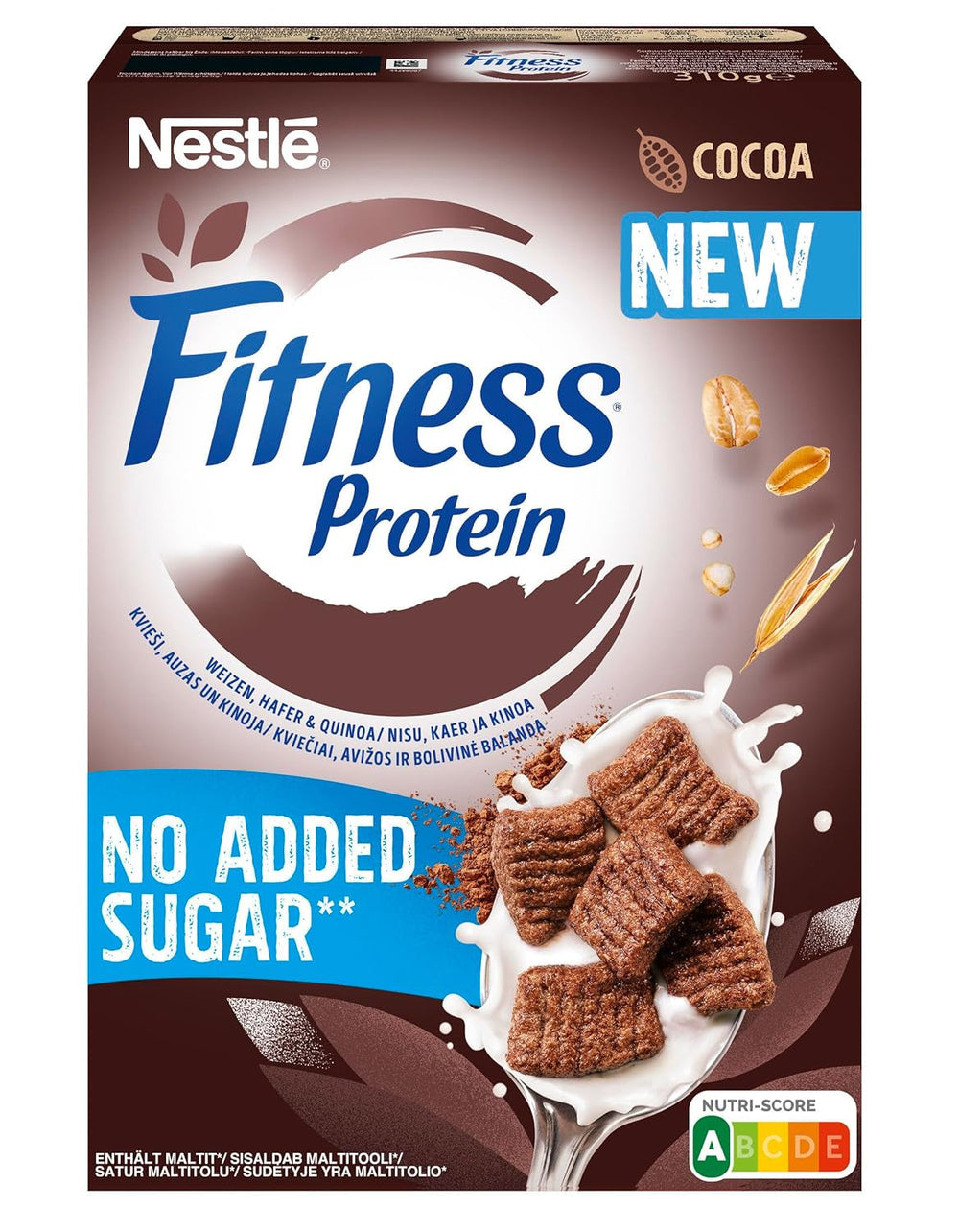 Nestlé FITNESS Céréales Protéines Cacao Sans Sucre Ajouté, Flocons De Pommes De Terre Avec Leckerem Kakaogeschmack, 6Er Pack (6 X 310G) Cereale Naty Shop