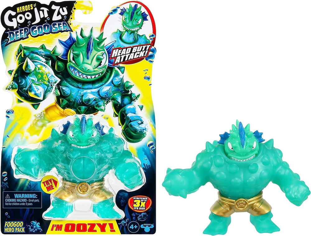 Heroes of Goo Jit To Deep GOO Sea Hero Pack avec Thrash. Figurine d'action extensible super élastique avec remplissage spécial de slime et figurines d'action à mâchoire mobile Naty Shop Foogoo