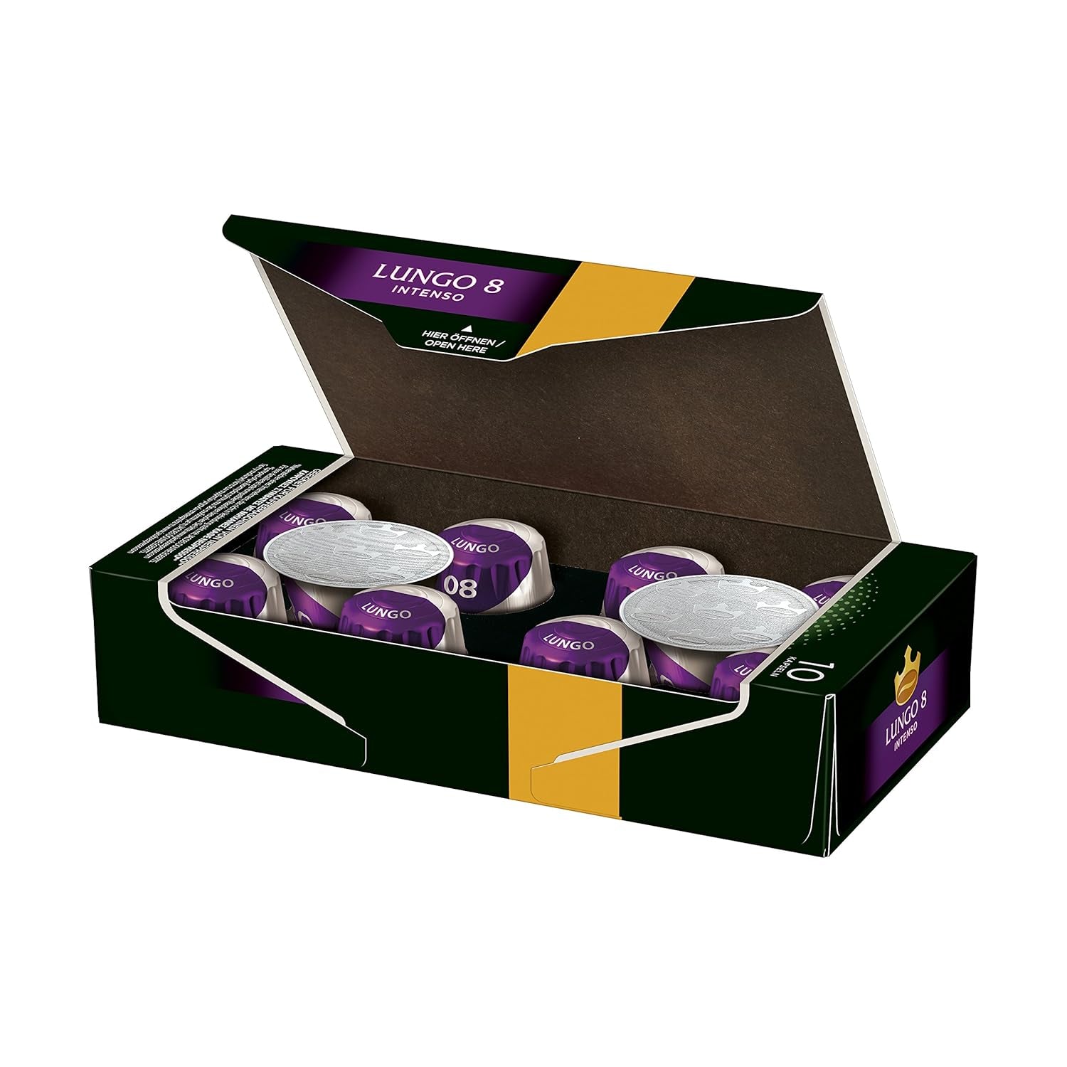 Jacobs Kapseln Lungo Intenso, Intensität 8 & Kapseln Lungo Classico, Intensität 6, 100 capsules de café compatibles Nespresso®*, 10er Pack, 10 x 10 Getränke