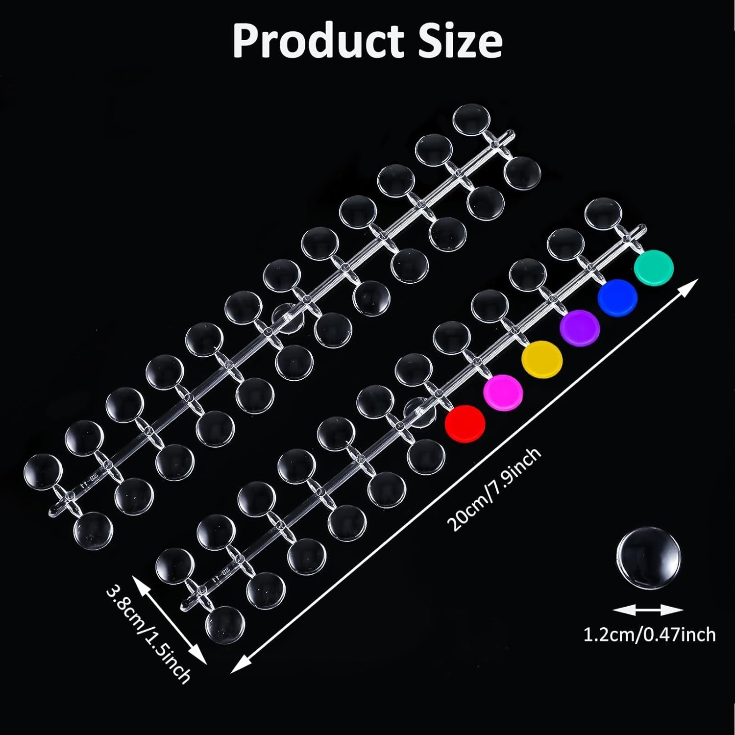 240 pièces Nagel Display Punkt Farbpunkte,Transparent Nail Art Display,Nagellack Displays Rund Für Nagelstudio Und Anfänger,Diy Nail Art Nagelstudios