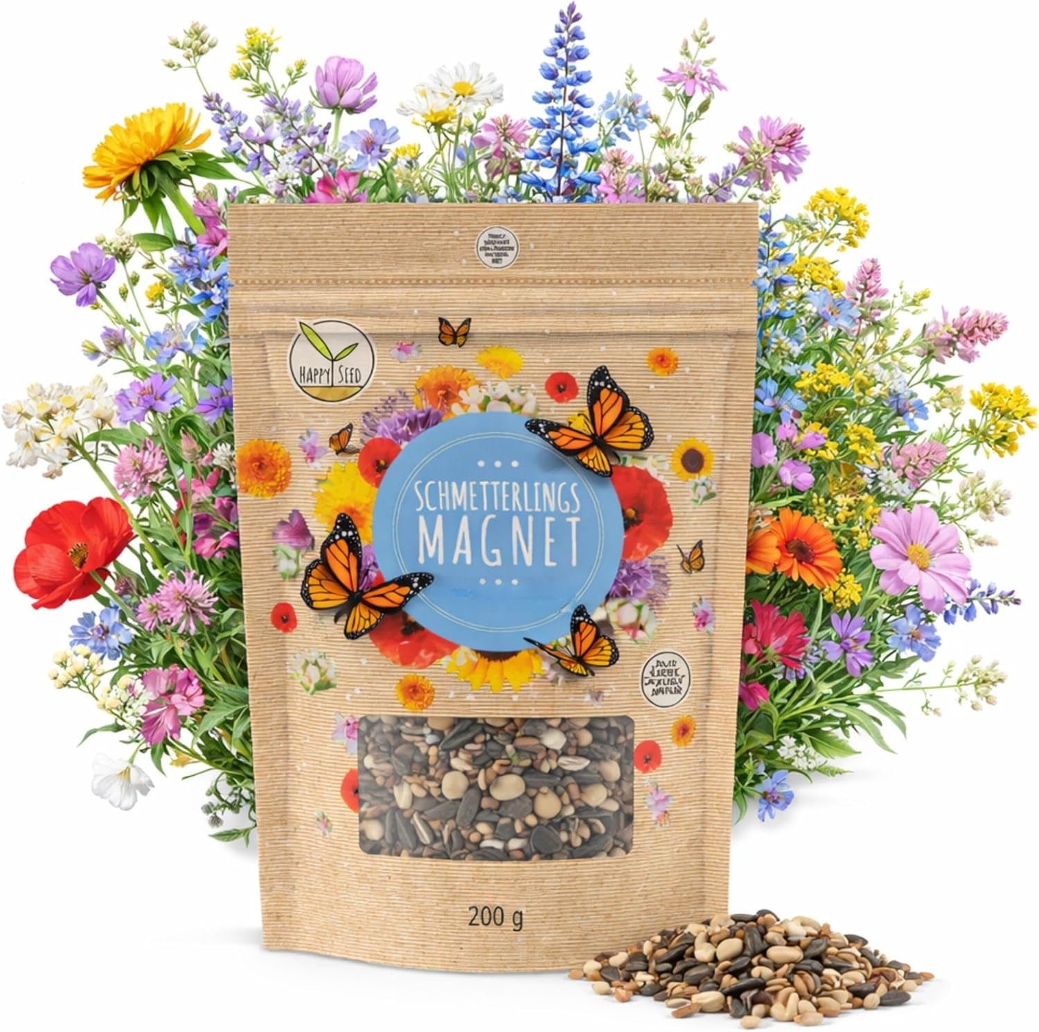 100 g de graines de papillon pour une prairie fleurie colorée – Mélange de graines de fleurs sauvages colorées et riches en nectar pour papillons