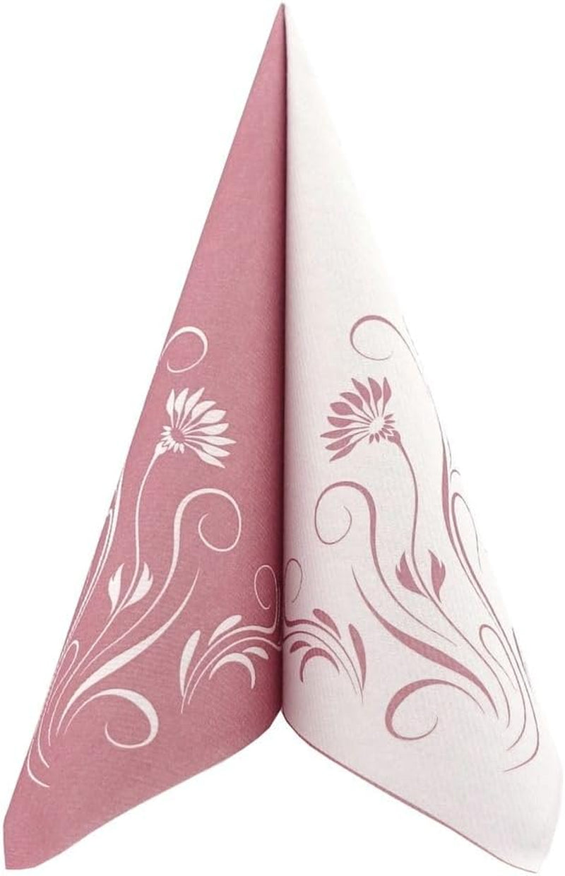 Appartina Elegantia 40 x 40 cm Serviettes Airlaid en tissu, Serviette de mariage de haute qualité, Serviettes de mariage en tissu Serviettes jetables pour diverses occasions (Rose vieux)