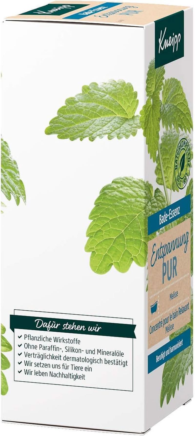 Kneipp Bade, huile de bain à l'huile essentielle naturelle de mélisse indienne et à l'extrait de mélisse, 100 ml Naty Shop