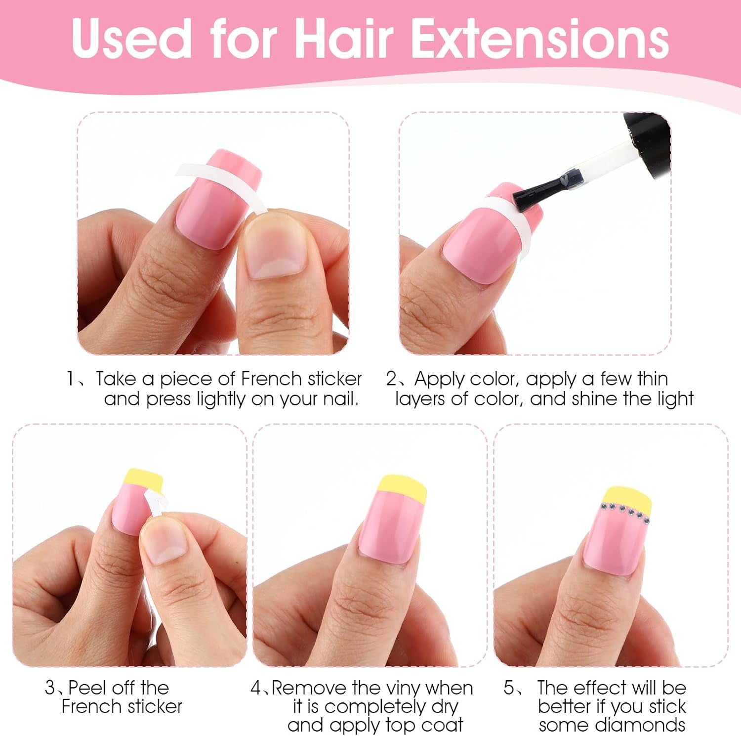 1620 pièces French Schablonen Nails,French Nail Schablone,Maniküre Schablonen,Selbstklebende Nail Art Sticker Frenchs For DIY Nageldesign Maniküre Dekoration Nageldesign Zubehör