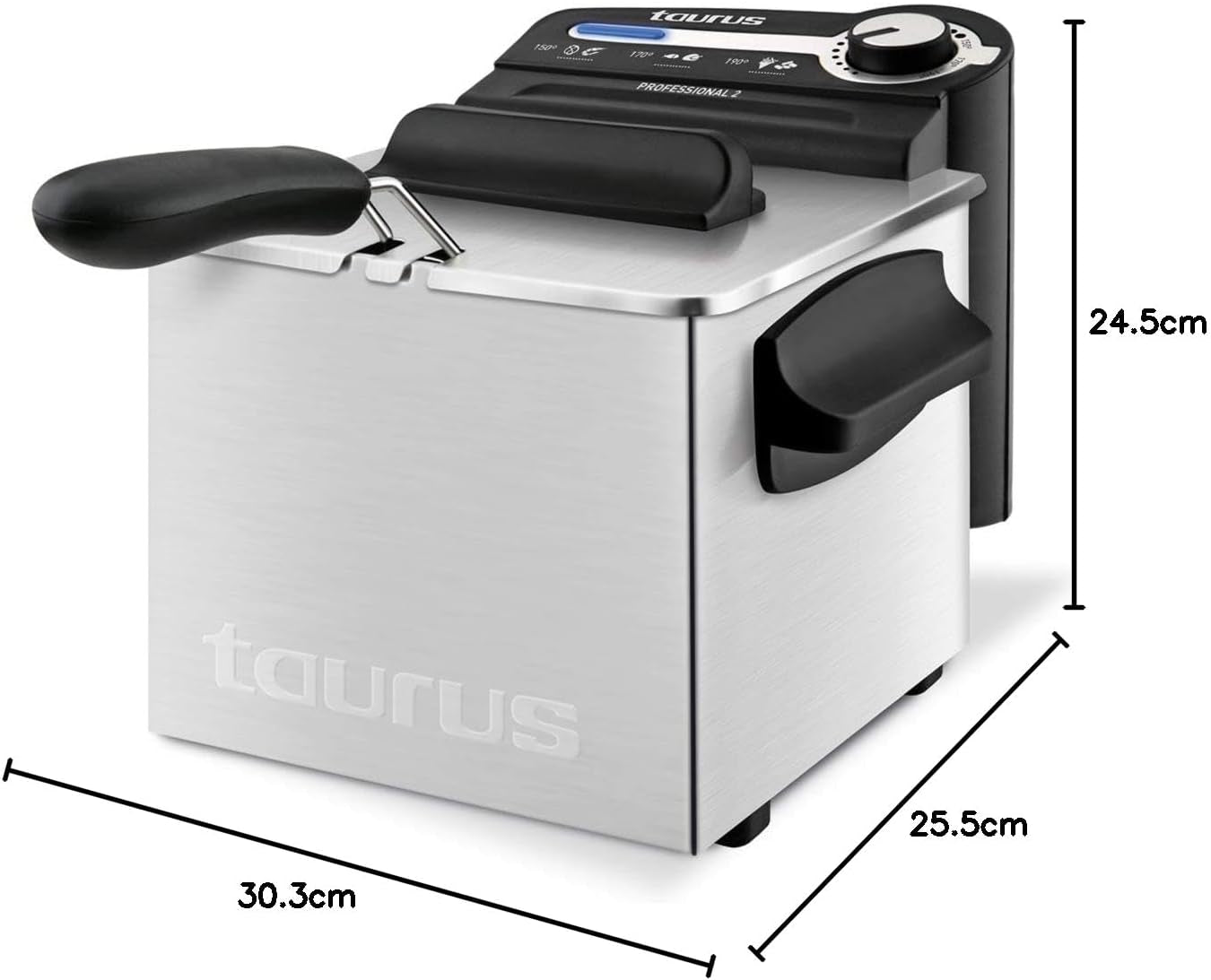 Taurus Professional 2 plus - Friteuse à huile, 2 litres, 1700 W, inox 18/8 Electroménager Naty Shop