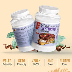 Natürliches Erythrit - Kristallzucker | 10G = 7G Zucker | Ingrédients naturels - 0 calories - 0 indice glycémique - Keto et Paleo - 0 netto-khlenhydrate - Kein GVO - Castello depuis 1907-1Kg Édulcorants Naty Shop